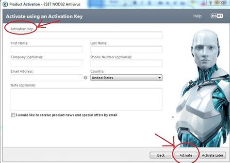 Activate ESET software .